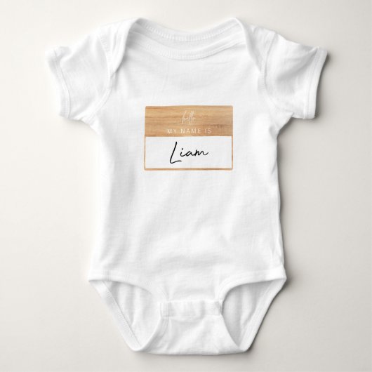 Liam Name openbaart Baby Hallo mijn naam is Label Romper (Voorkant)