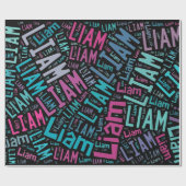 LIAM Name-tekstontwerp - Achtergrond wijzigen Cadeaupapier (Vlak)