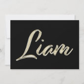 Liam Name white gold Handwriting Karte Kaart (Voorkant)
