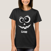 Liam pompoen silhouet leuk Halloween idee Kinder T-shirt (Voorkant)