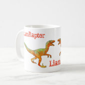 Liam Raptor Scary Velociraptor Dinosaur Funny Koffiemok (Voorkant links)