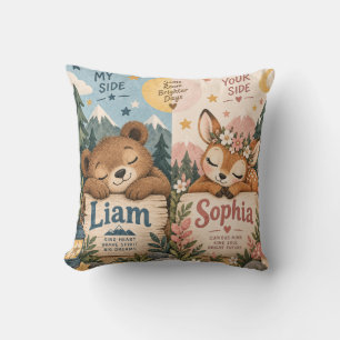 Liam Sophia Woodland Beer Herten Kinderkussen Kussen