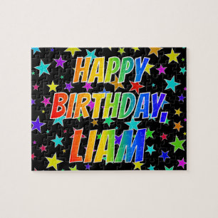"LIAM" voornaam, geun "HAPPY BIRTHDAY" Legpuzzel