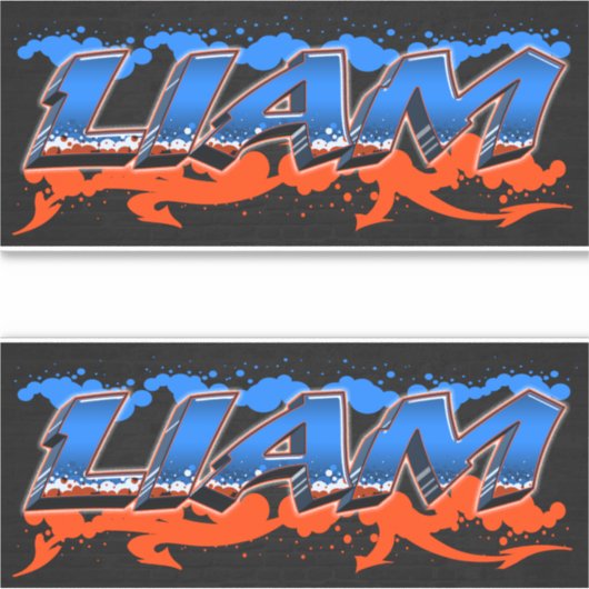 Liam Vorname Name Graffiti Aufkleber Sticker (Voorkant)