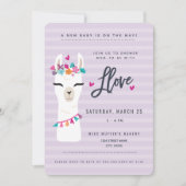 Liama baby shower Uitnodiging // in de liefde gedo (Voorkant)