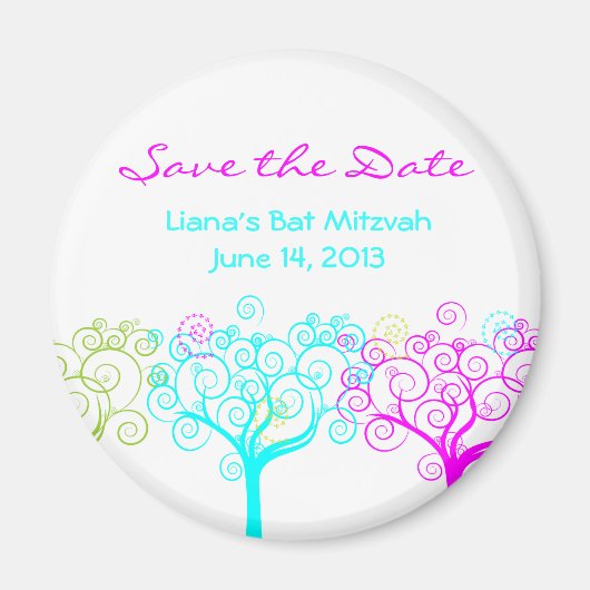 Liana Claire Bat Mitzvah Save the Date Magneet (Voorkant)