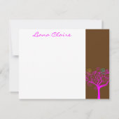 Liana Claire Chocolate Pink Bat Mitzvah Dank je Bedankkaart (Achterkant)