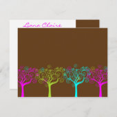 Liana Claire Chocolate Pink Bat Mitzvah Dank je Bedankkaart (Voorkant / Achterkant)