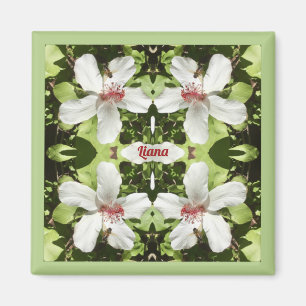 LIANA ~ PASEN ~ Witte Hibiscus Bloemen ~ Magneet