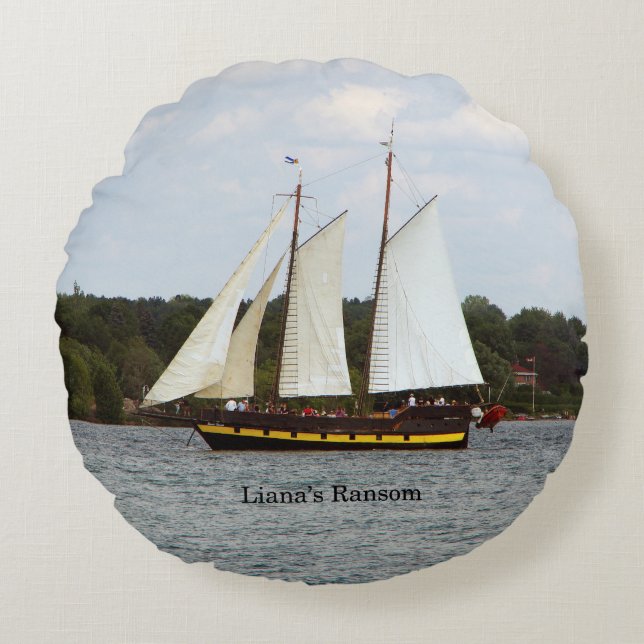 Liana's Ransom-ronde kussen (Voorkant)
