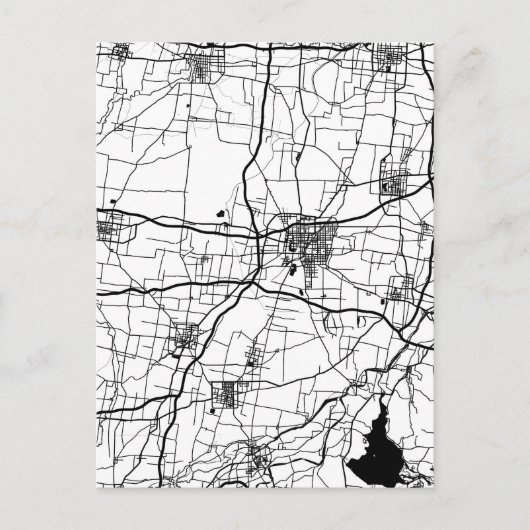 Liaocheng China City Map Briefkaart (Voorkant)