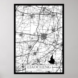 Liaocheng China Stadkaart Poster