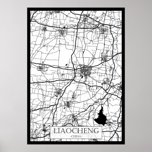 Liaocheng China Stadkaart Poster (Voorkant)