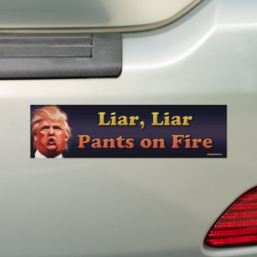 Liar, Liar, broek in brand Bumpersticker (Op auto)