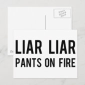 Liar Liar Pants on Fire Briefkaart (Voorkant / Achterkant)