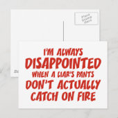 Liar Liar Pants on Fire Briefkaart (Voorkant / Achterkant)