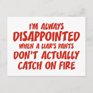 Liar Liar Pants on Fire Briefkaart