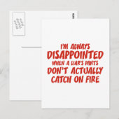 Liar Liar Pants on Fire Briefkaart (Voorkant / Achterkant)