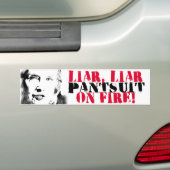 Liar Liar Pantsuit brandt - Anti-Hillary Graffiti Bumpersticker (Op auto)