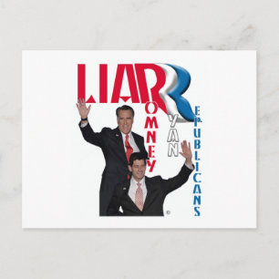 Liar - Mitt Romney & Paul Ryan Briefkaart