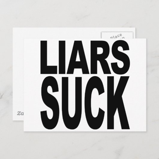 Liars Suck Briefkaart (Voorkant / Achterkant)