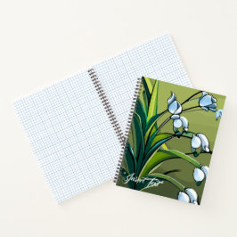 lib, valley, green, white, flower, floral, blosso notitieboek