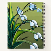lib, valley, green, white, flower, floral, blosso notitieboek (Achterkant)