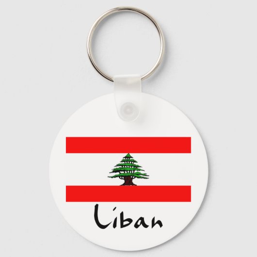 Liban Libanon Vlag Sleutelhanger (Voorkant)