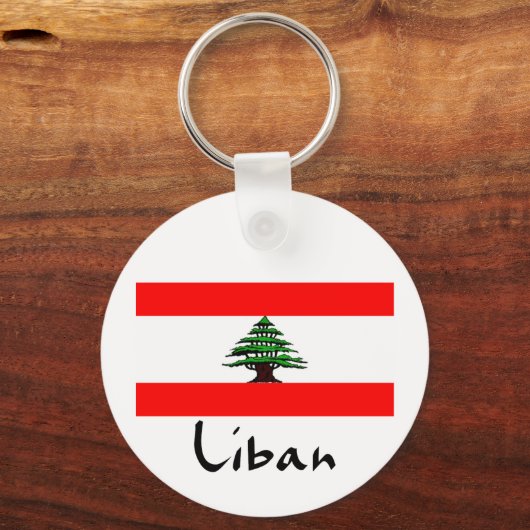 Liban Libanon Vlag Sleutelhanger (Voorkant)