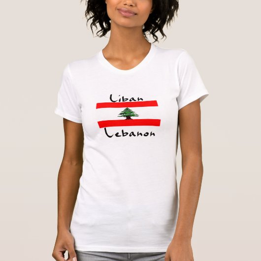 Liban Libanon Vlag T-shirt vrouwen (Voorkant)