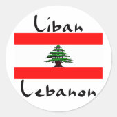 Liban Libanon - Vlaggenspotters Ronde Sticker (Voorkant)