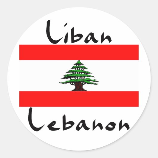 Liban Libanon - Vlaggenspotters Ronde Sticker (Voorkant)