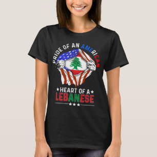 Libanees Amerikaans buitenlands land Libanon vlag T-shirt