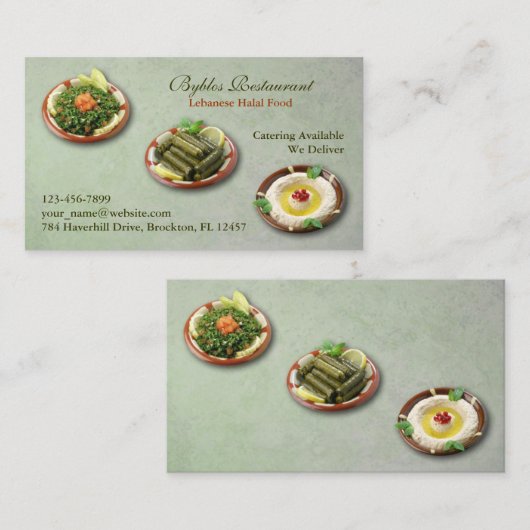 Libanees Arabisch eten Visitekaartje (Voorkant / Achterkant)