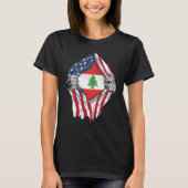Libanees bloed binnen me Libanese vlag T-shirt (Voorkant)