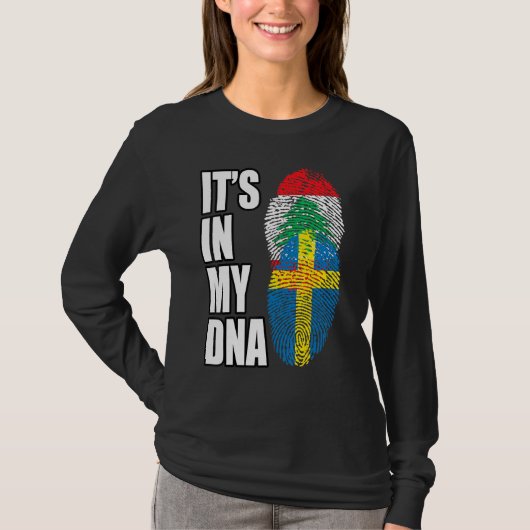 Libanees en Zweeds Mix Dna-erfgoed T-shirt (Voorkant)