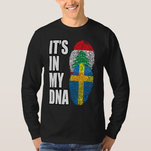 Libanees en Zweeds Mix Dna-erfgoed T-shirt (Voorkant)
