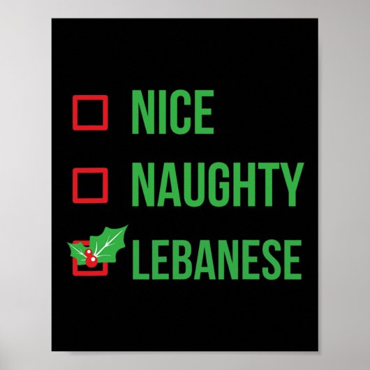 Libanees Grappig Libanon Pajama Kerstcadeau 1 Poster (Voorkant)