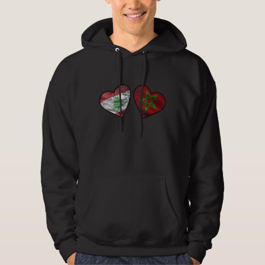Libanees hart en nationale vlaggen hoodie (Voorkant)