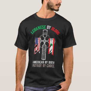Libanees van bloed Amerikaans van geboorte Patriot T-shirt