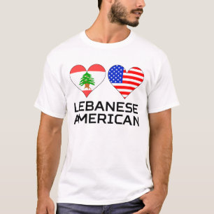 Libanese Amerikaanse harten T-shirt