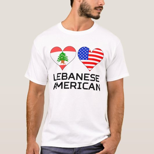 Libanese Amerikaanse harten T-shirt (Voorkant)