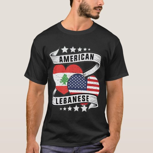 Libanese Amerikaanse vlag shirt (Voorkant)