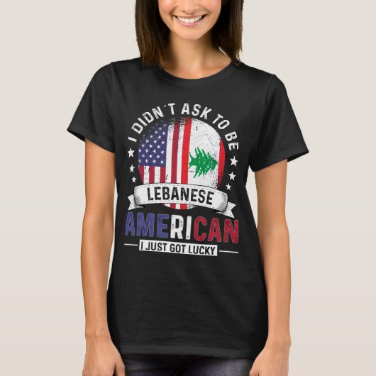 Libanese Amerikaanse vlaggen Pride Libanon vlag T-shirt (Voorkant)