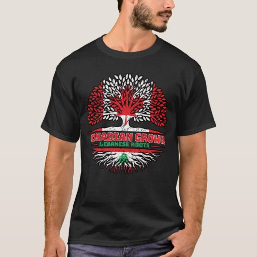 Libanese Canadese Canada - vlag over boomstammen T-shirt (Voorkant)