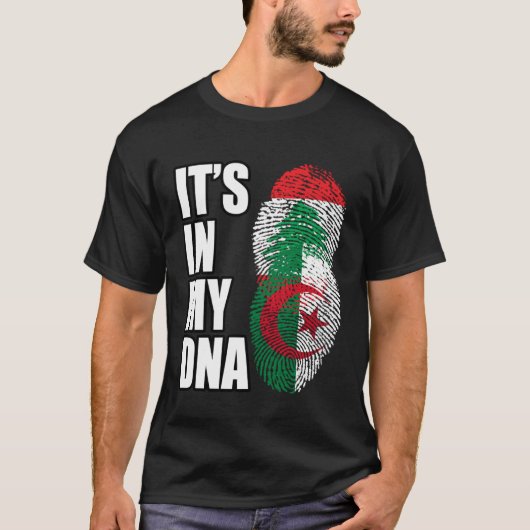 Libanese en Algerijnse mix DNA erfgoed vlag T-shirt (Voorkant)