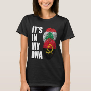 Libanese En Angolese Mix DNA Erfgoed Vlag T-shirt