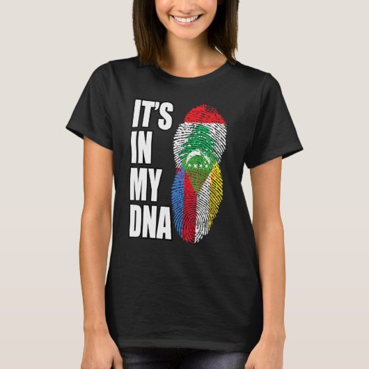 Libanese en Comorese Mix Dna-vlag T-shirt (Voorkant)