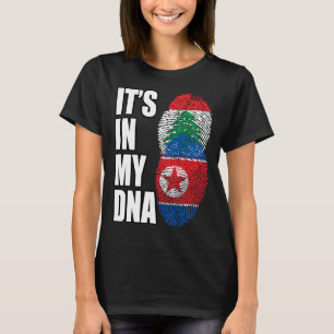 Libanese en Noord-Koreaanse mix DNA erfgoed vlag T-shirt