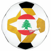 Libanese Football en gouden Libanese vlag Voetbal (Voorkant)